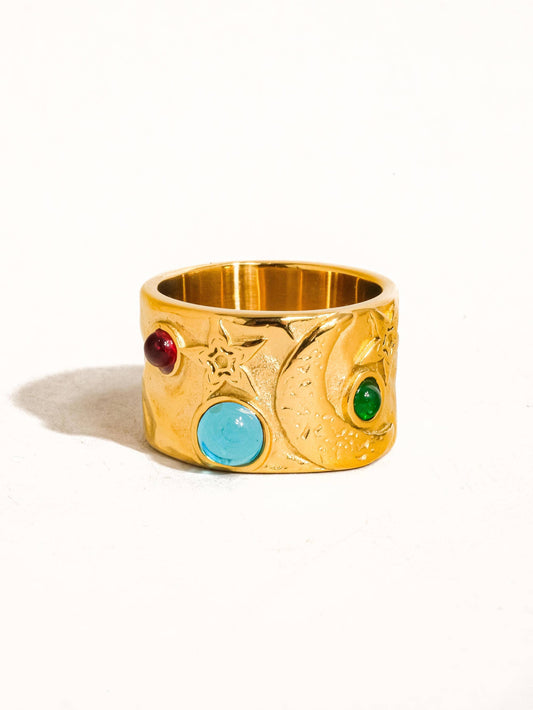 Thierry 18K Gold Vintage Stone Ring