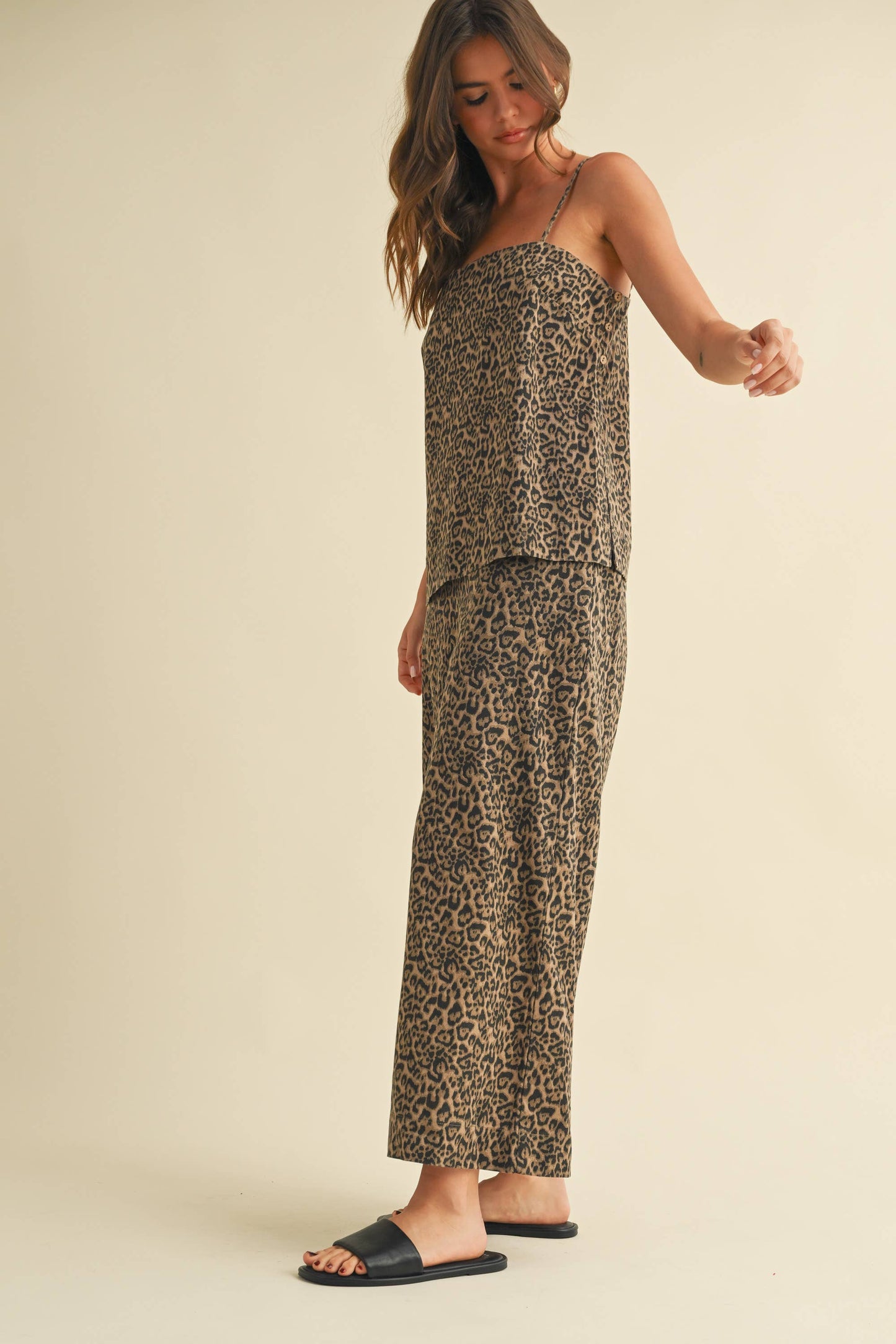 Leopard Cami & Wide Ankle Pant Set