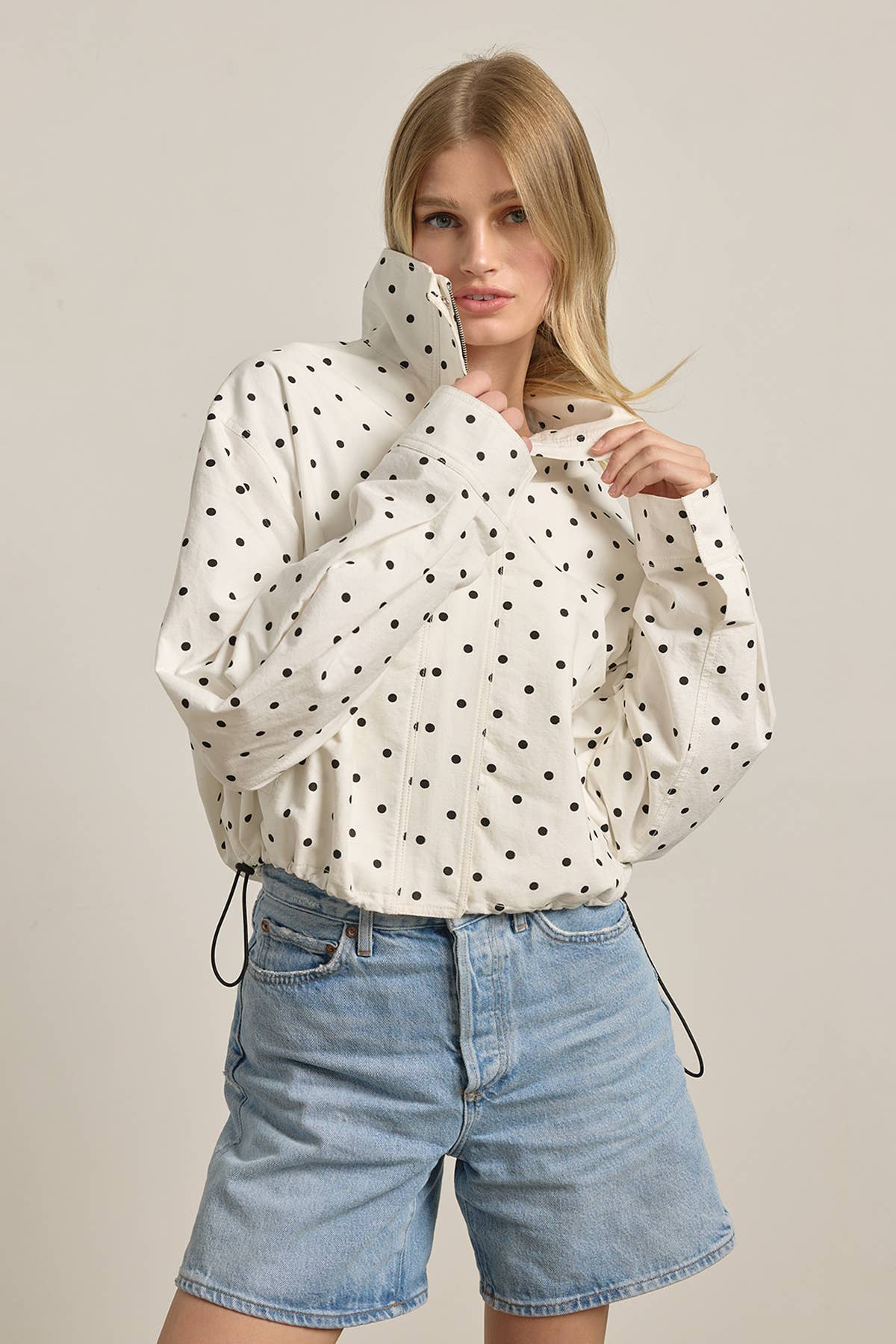 Polka Dot Bomber Jacket