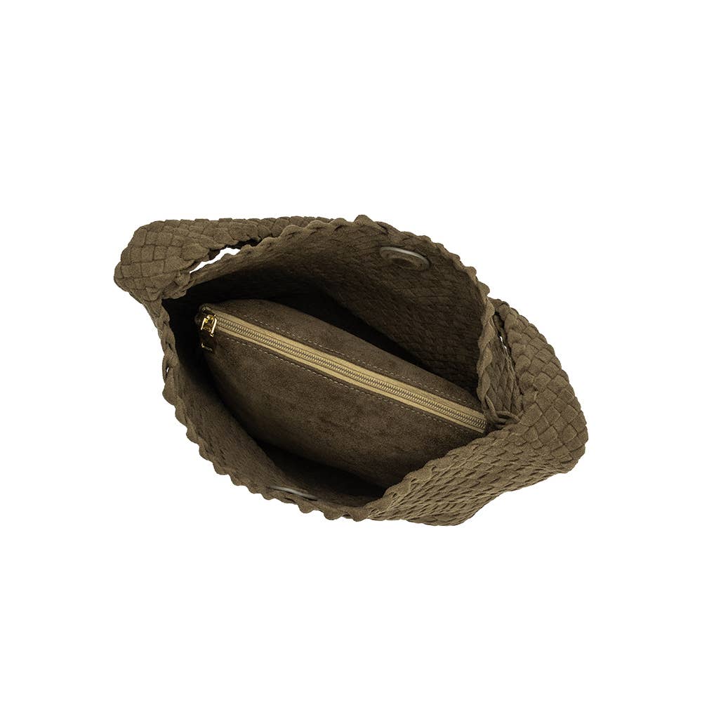 Johanna Pine Suede Shoulder Bag