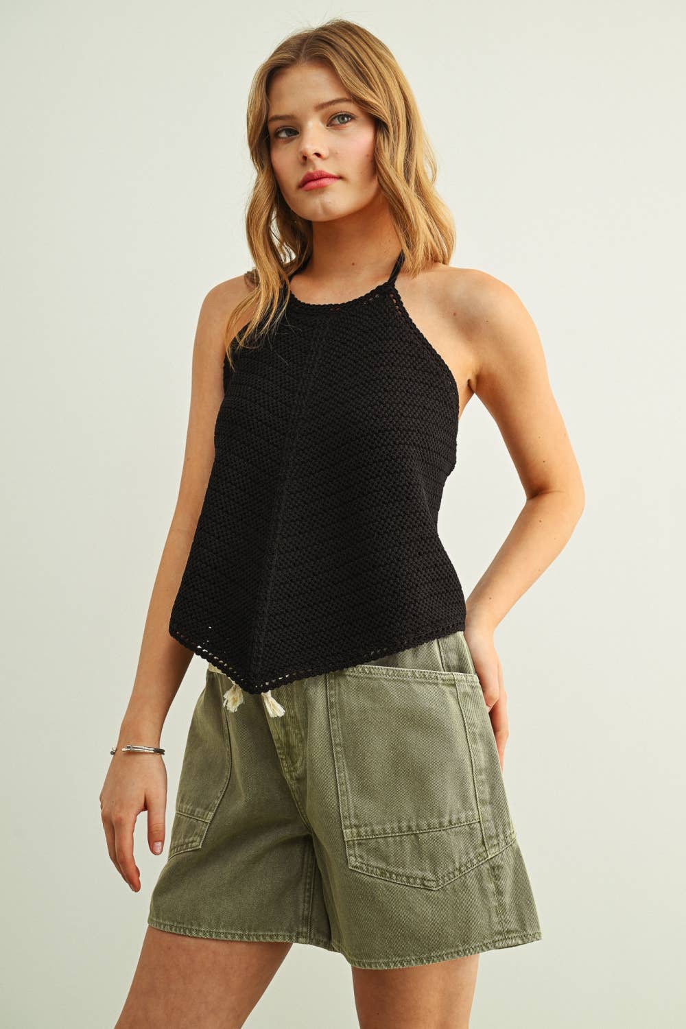 Crochet Knit Halter Top