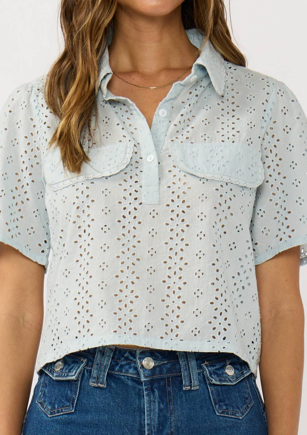 Floral Eyelet Top