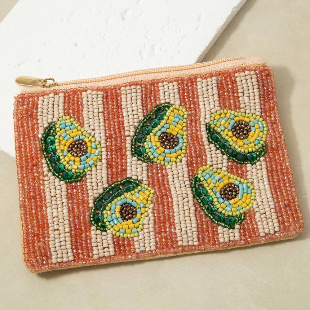 Stripes & Avocados Coin Purse