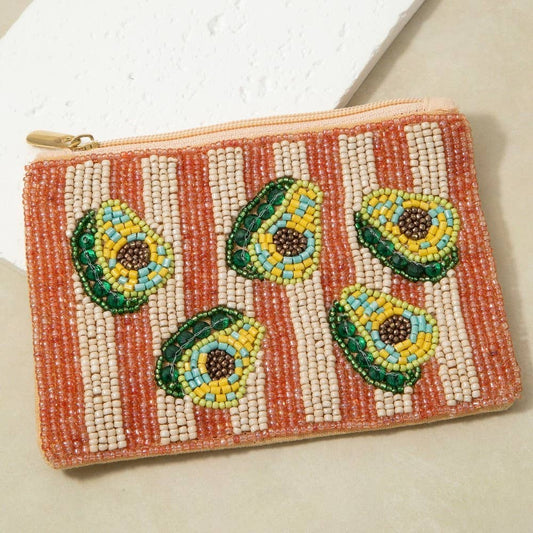 Stripes & Avocados Coin Purse