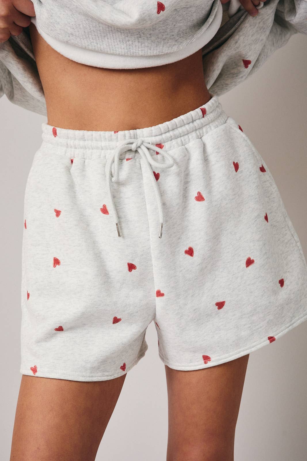 Heart Graphic Print Sweatshorts