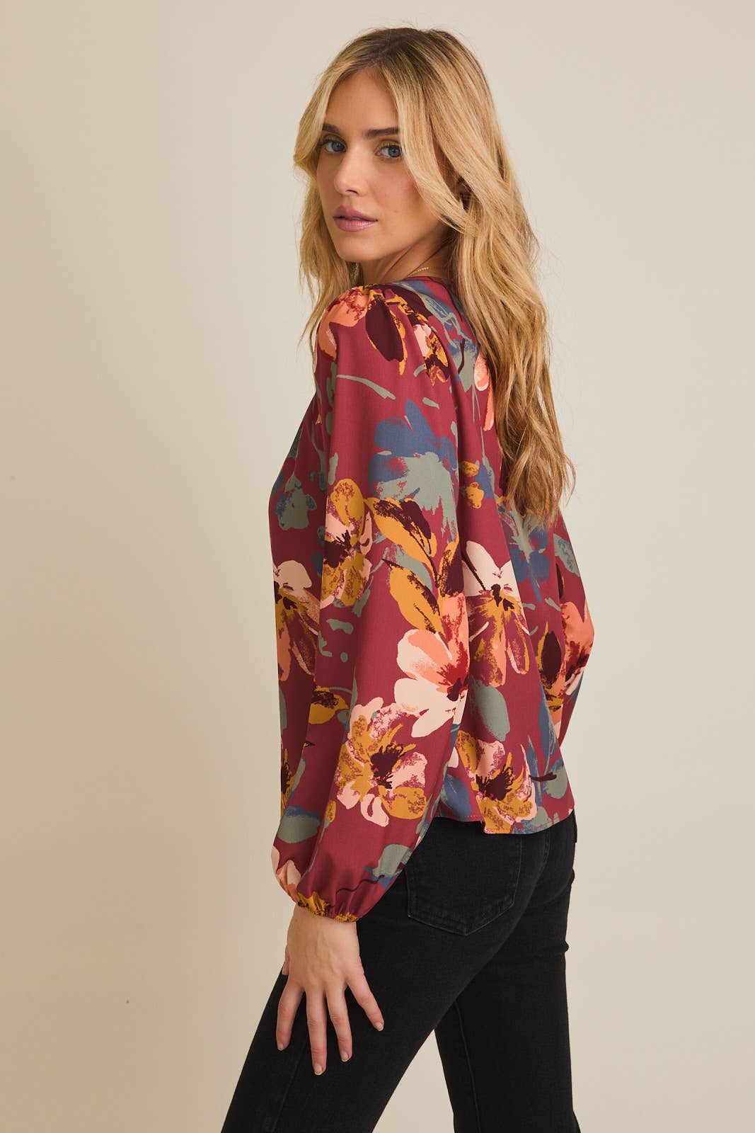 Fall Floral Blouse