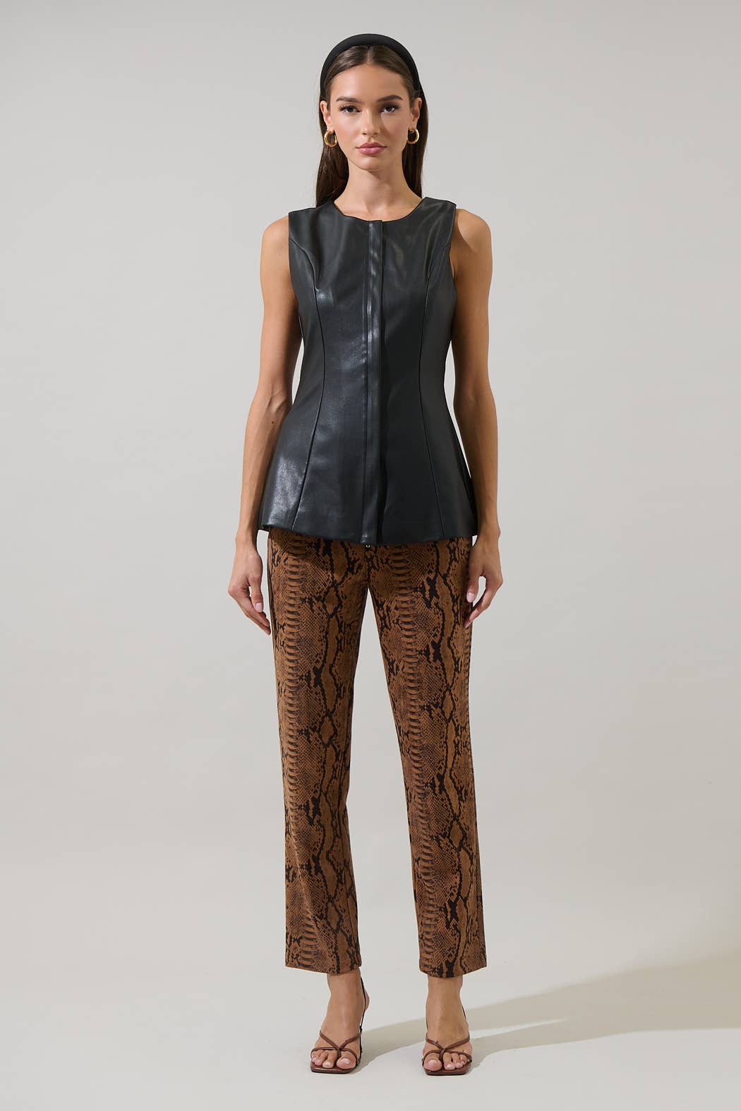 Sander Faux Suede Snake Pants