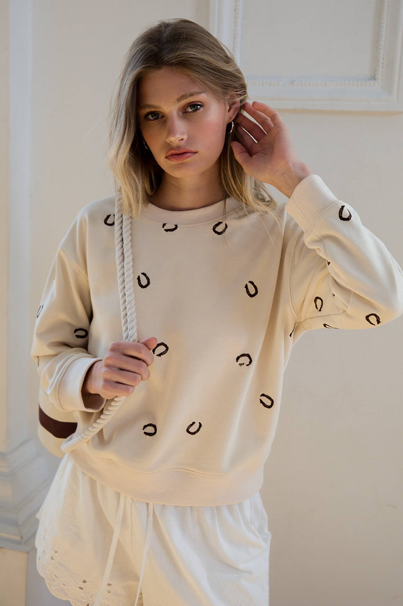 Embroidered Horseshoe Sweatshirt