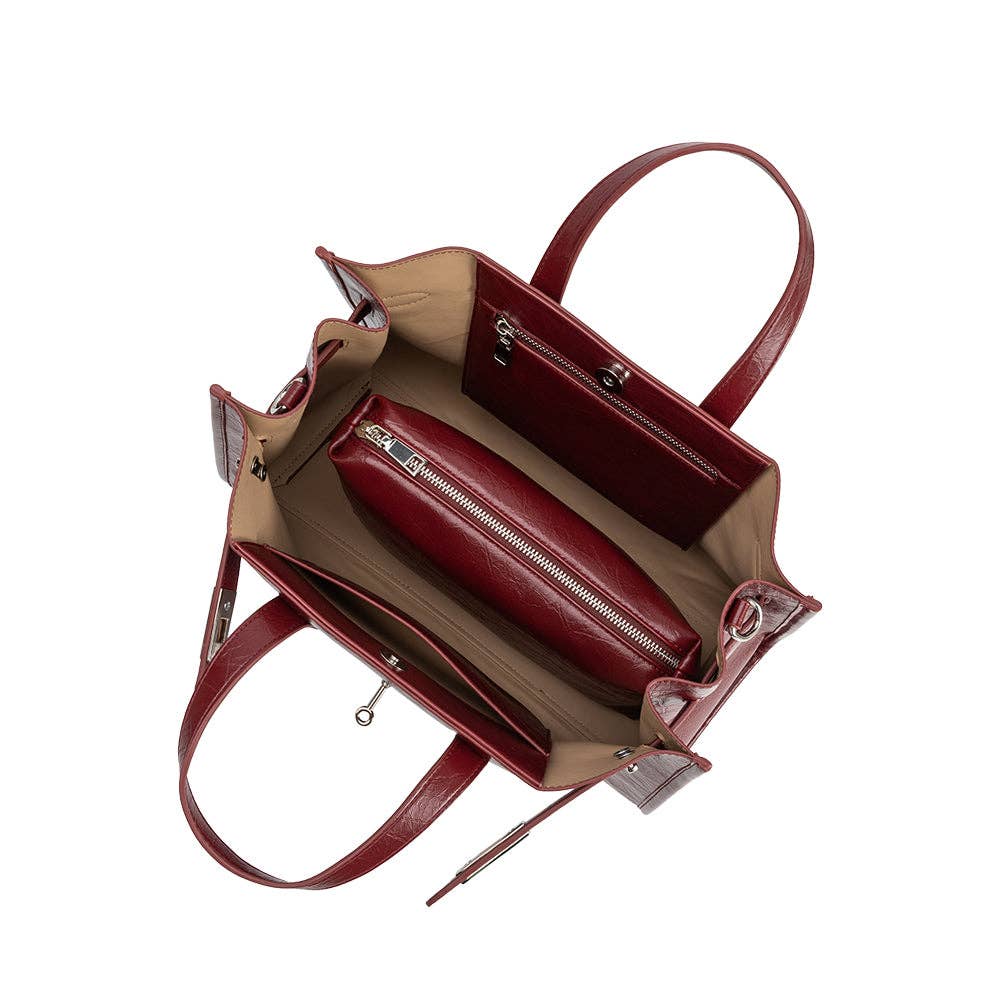 Sutton Burgundy Tote Bag