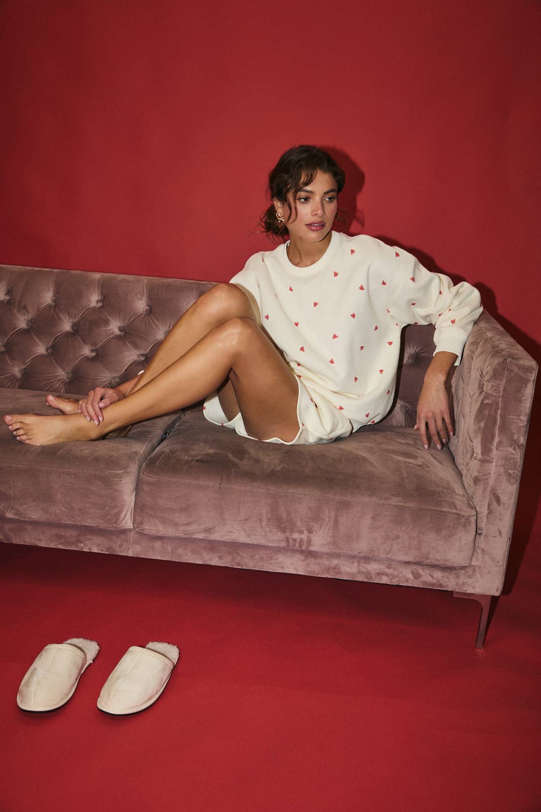 Heart Graphic Print Sweatshorts