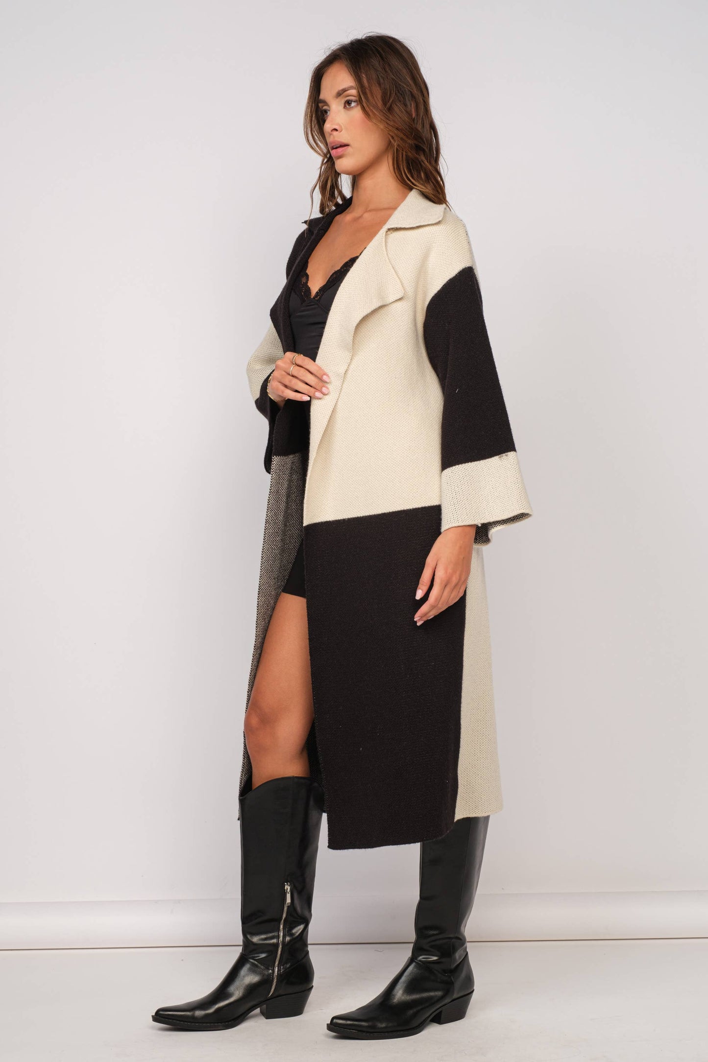 Black & Ivory Patch Print Sweater