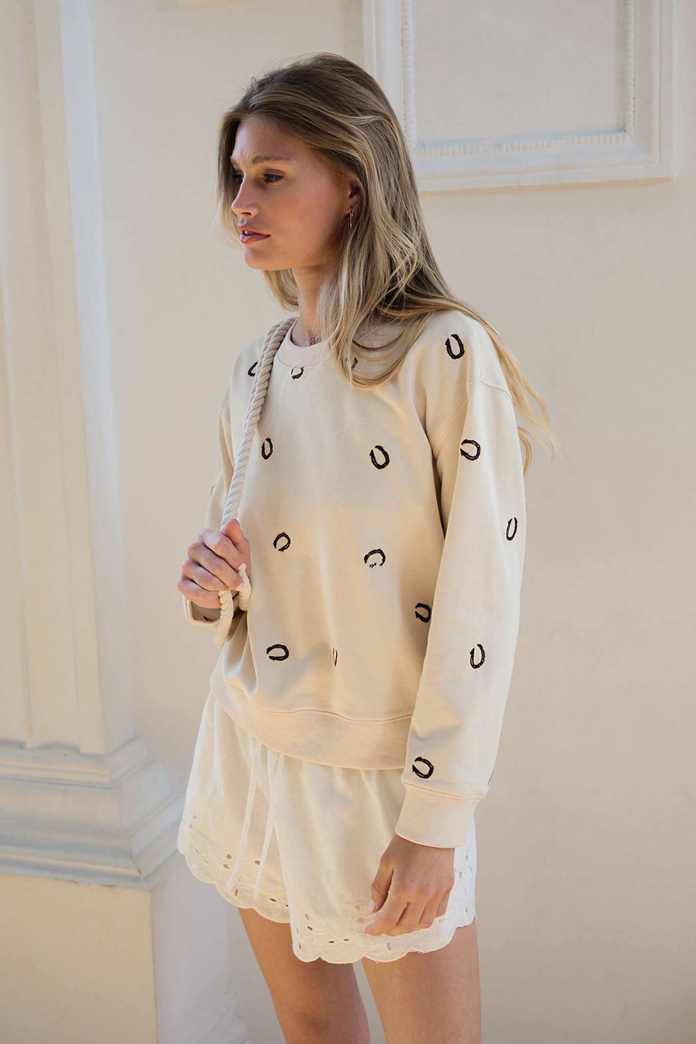 Embroidered Horseshoe Sweatshirt