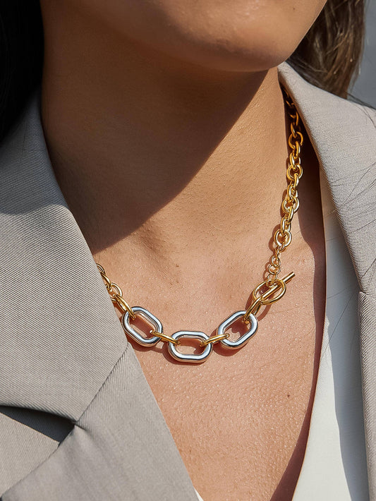 Lurette Two Tone Chain Necklace