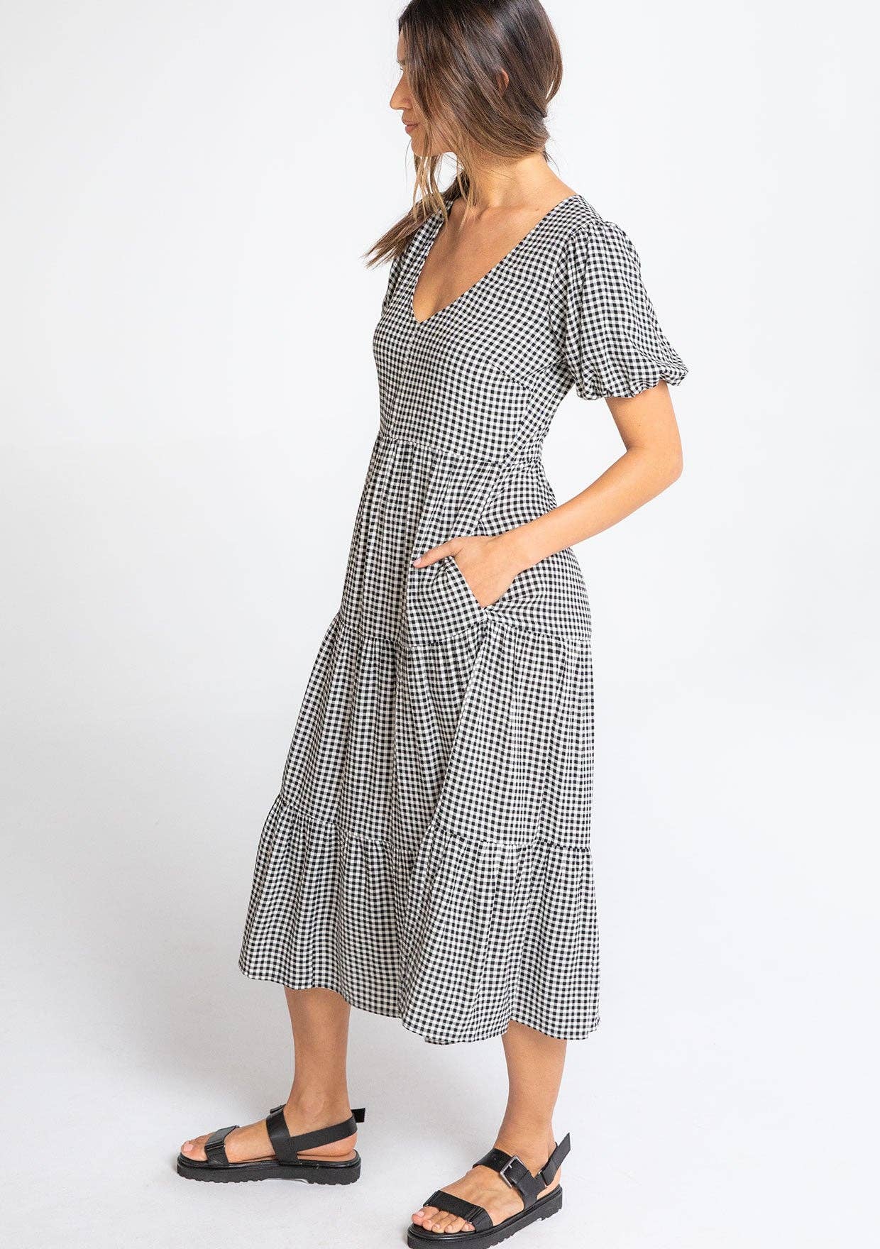 Lexi Gingham Midi Dress