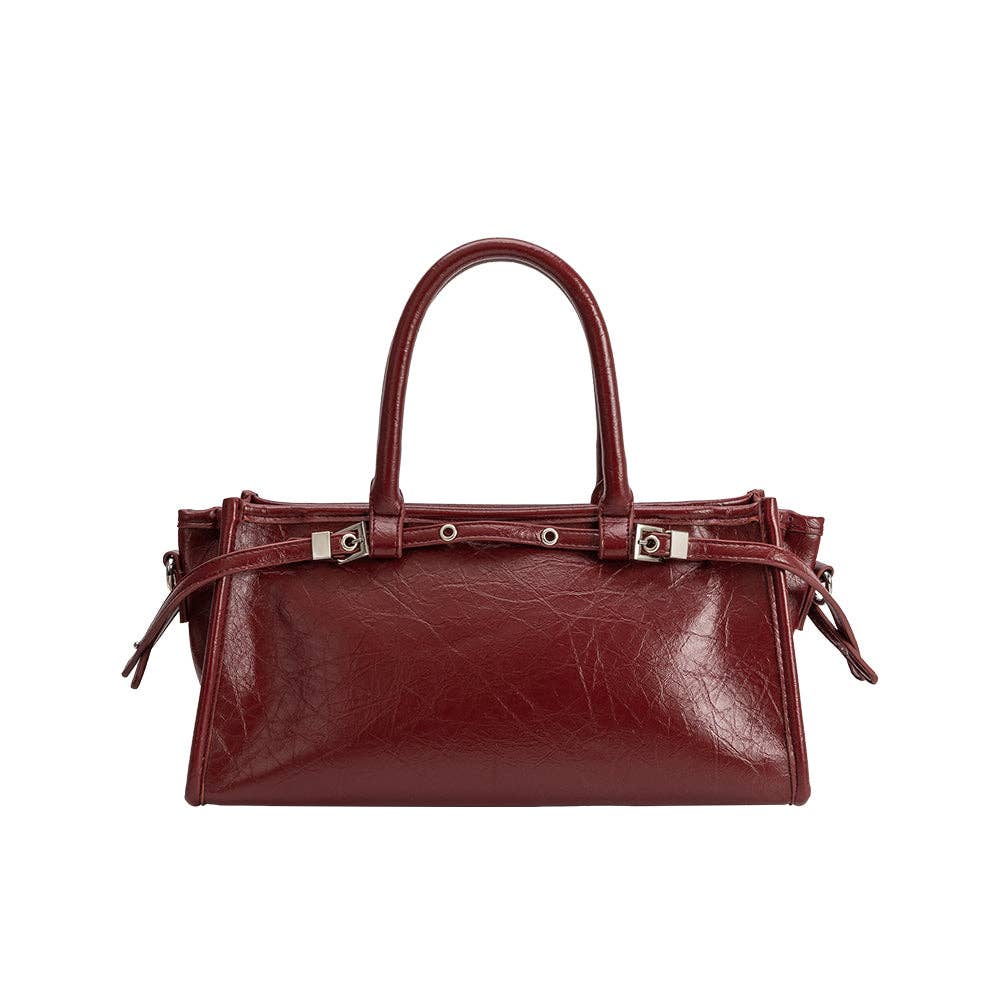 Rhonda Burgundy Top Handle Bag