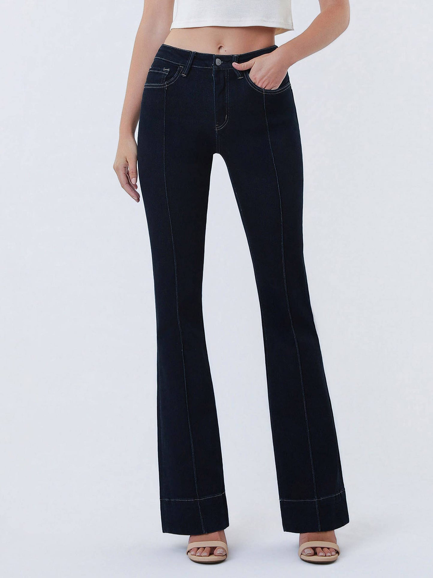 The Noelle High Rise Pintuck Bootcut