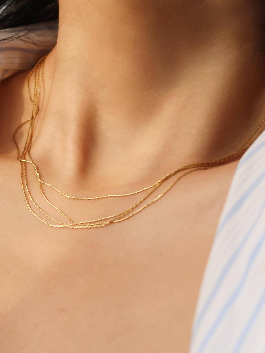 Palisse 18K Gold Layered Dainty Chain Necklace
