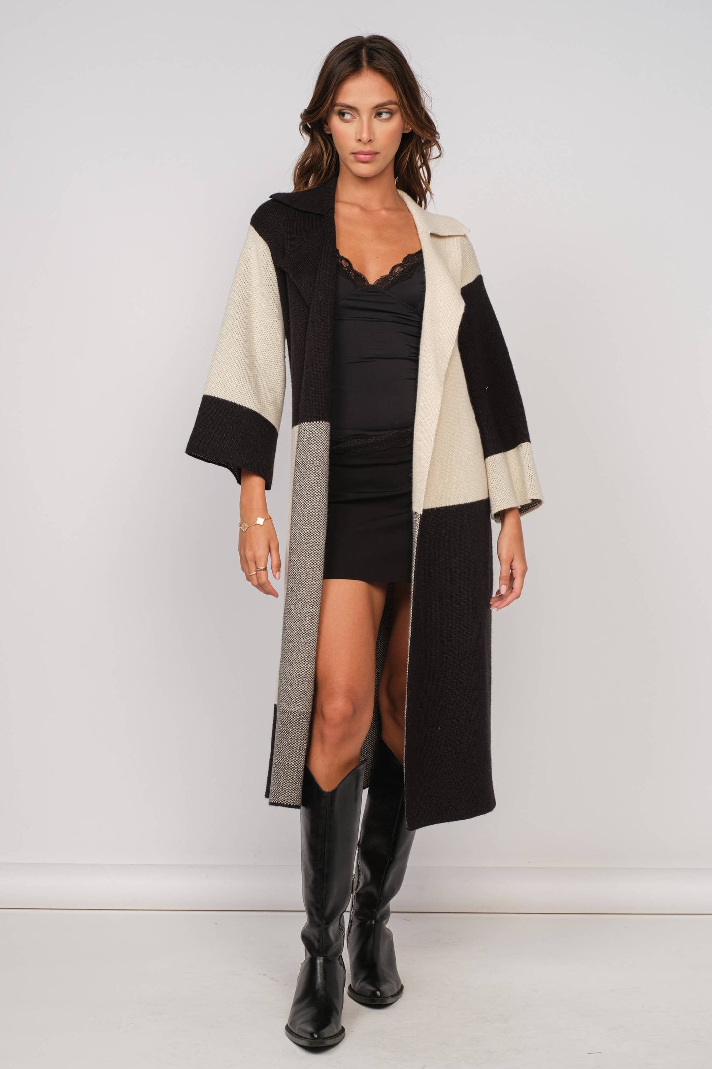 Black & Ivory Patch Print Sweater