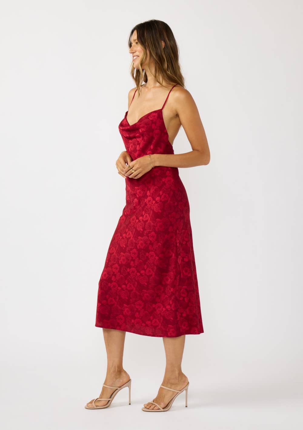 Rose Cowl Neck Slip Dress