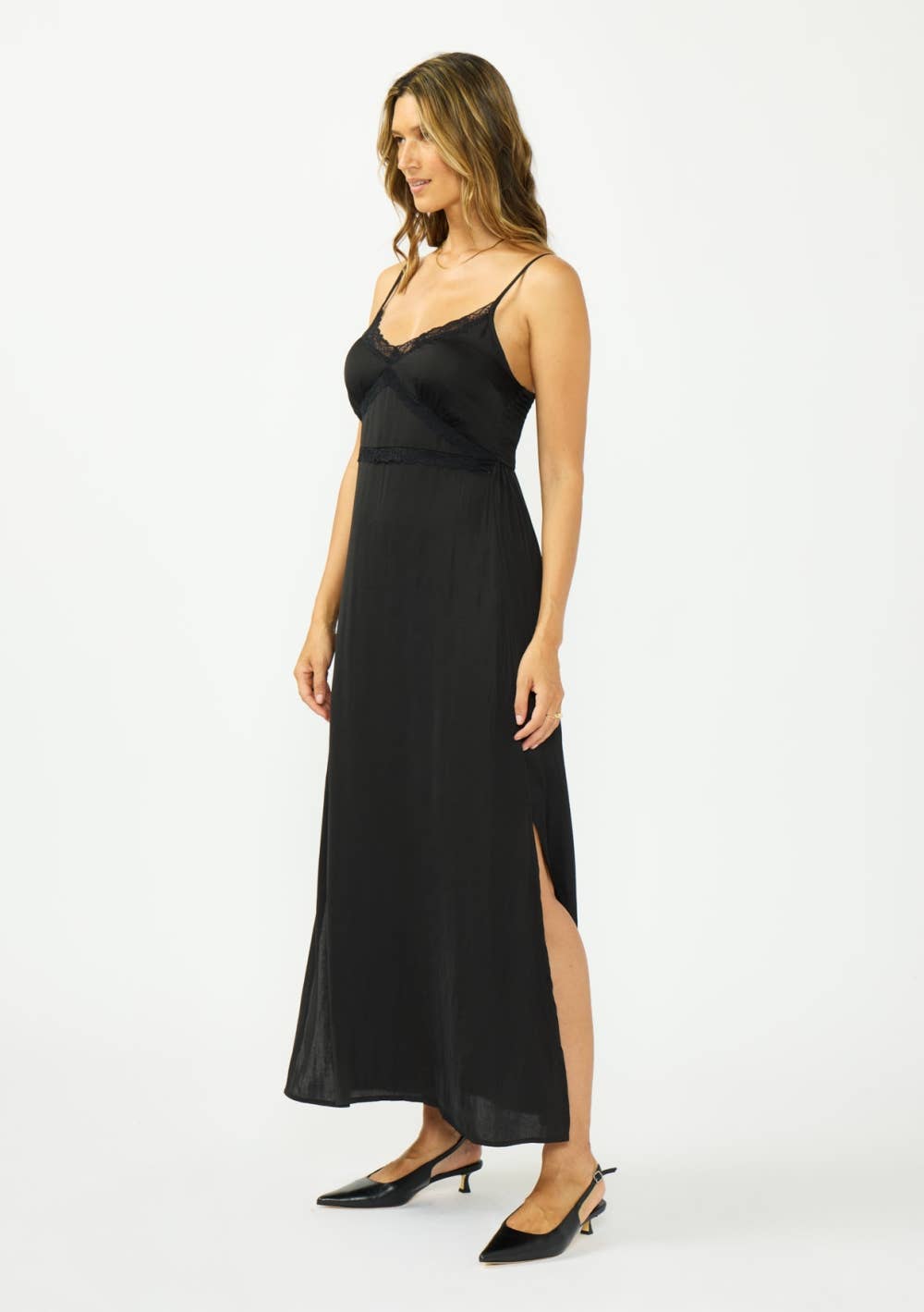 Avery Lace-Trim Maxi Dress