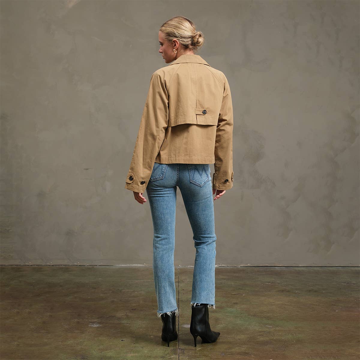 Short Double-Breasted Trench Jacket