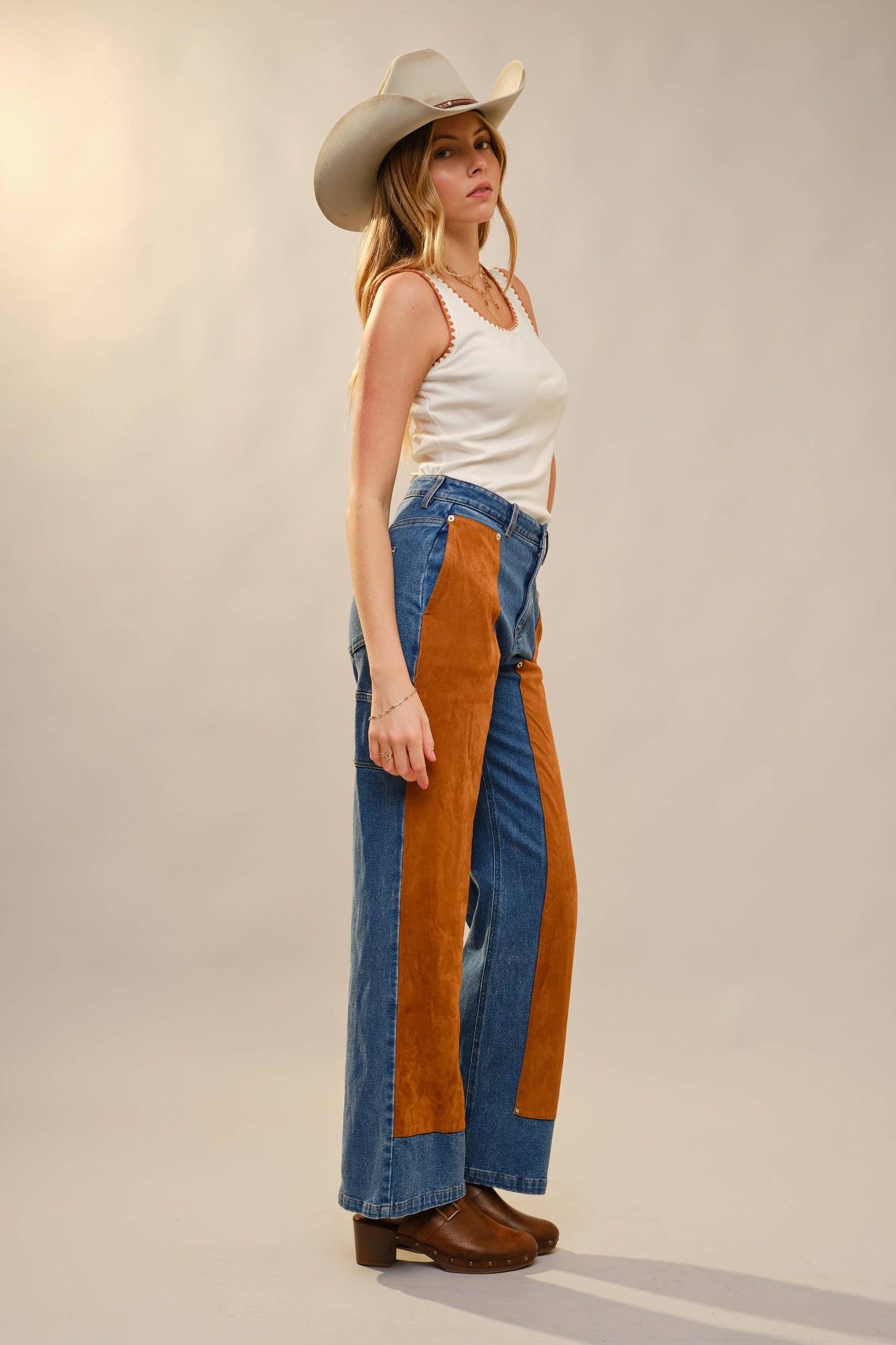 Embroidery Stitched Rib Tank