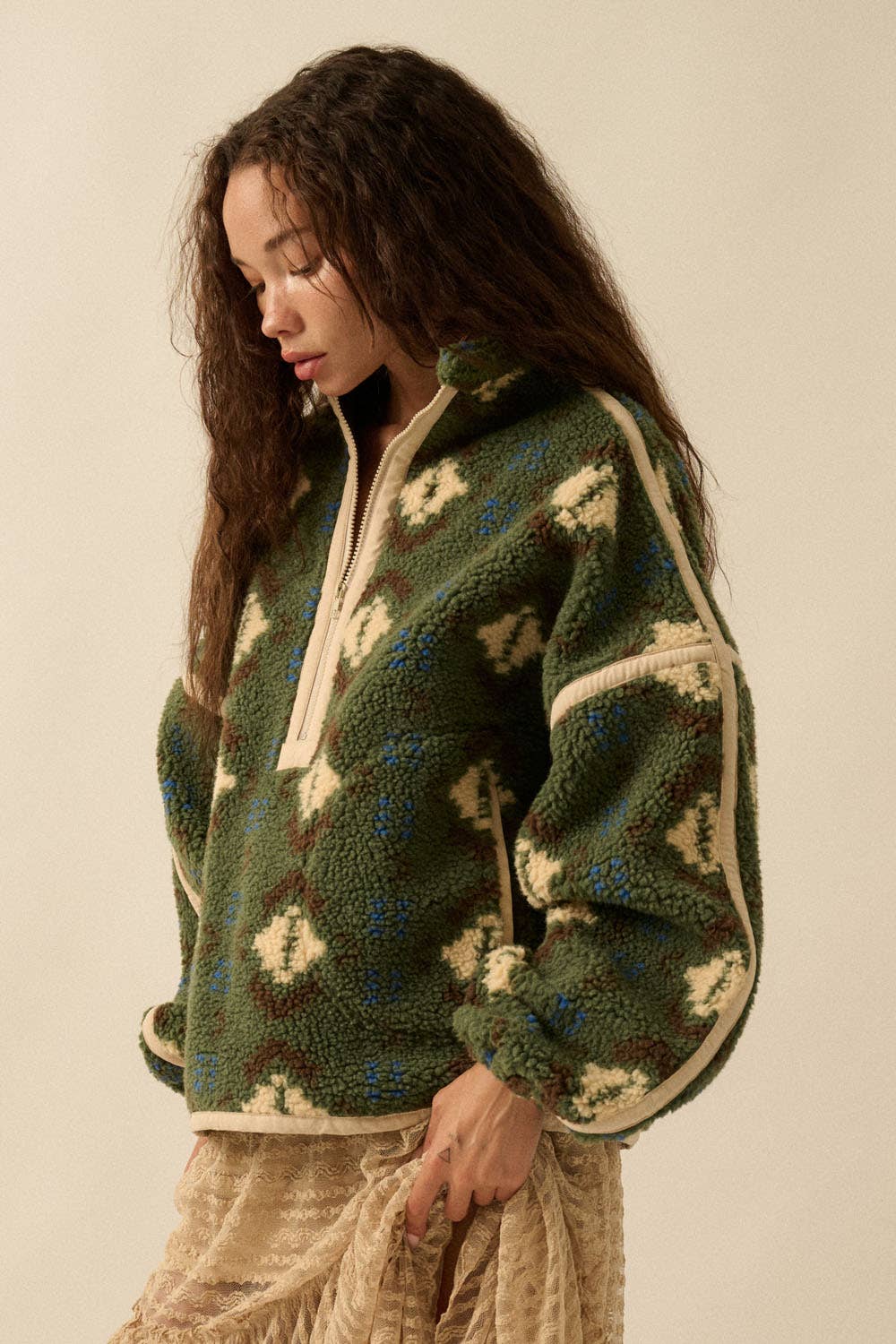 Geo-Print Sherpa Jacket