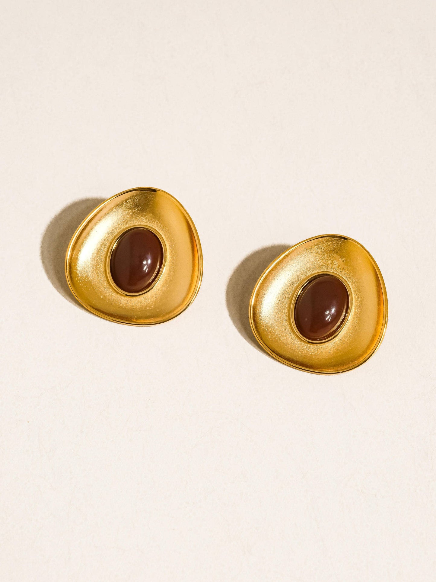 Vionnet Gemstone Oval Earrings