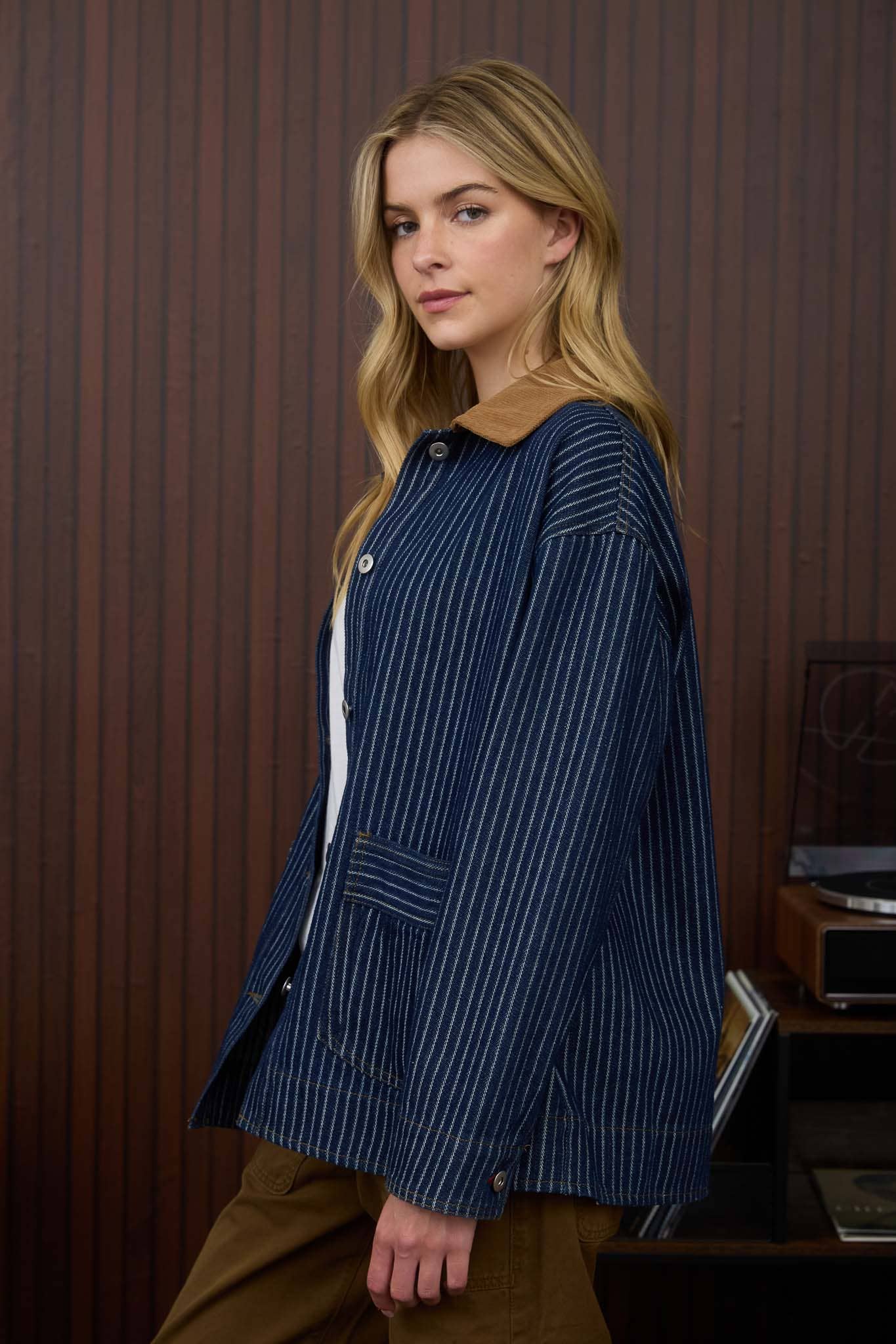 Striped Denim Shacket