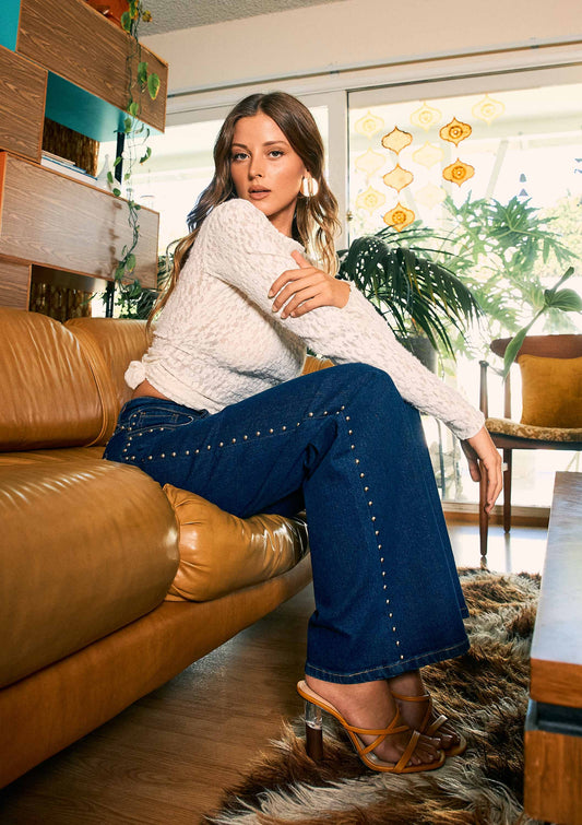 Stud Wide Leg Jeans