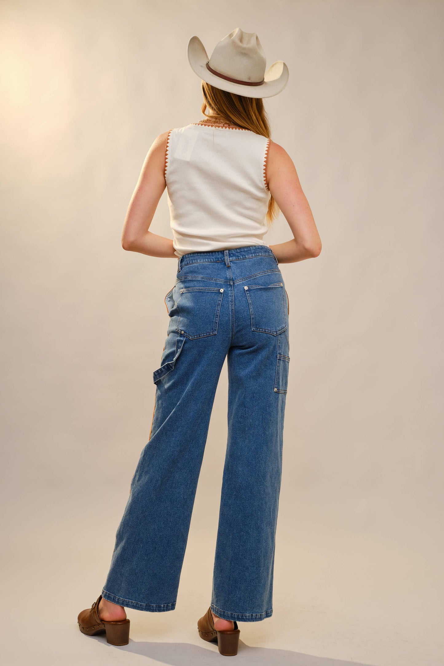 Embroidery Stitched Rib Tank