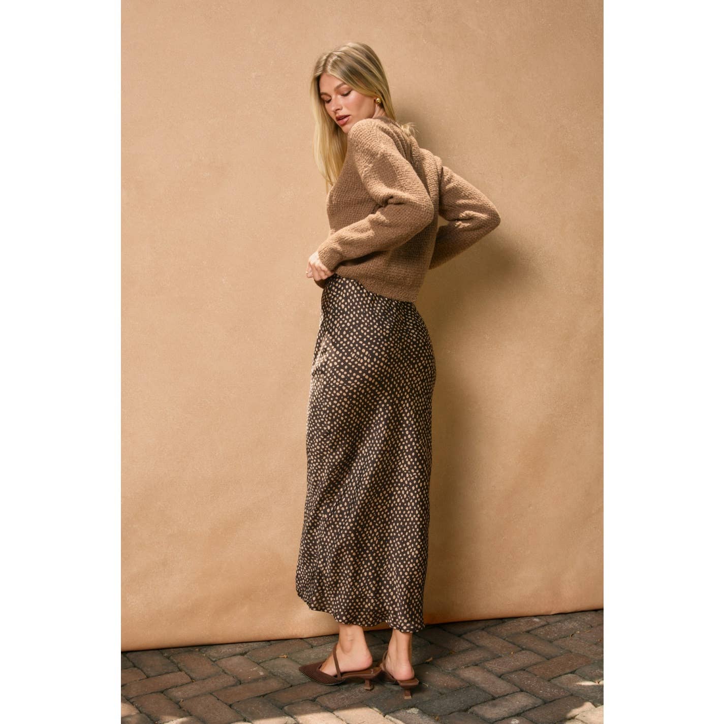 Smoke and Sand Pull On Maxi Skirt