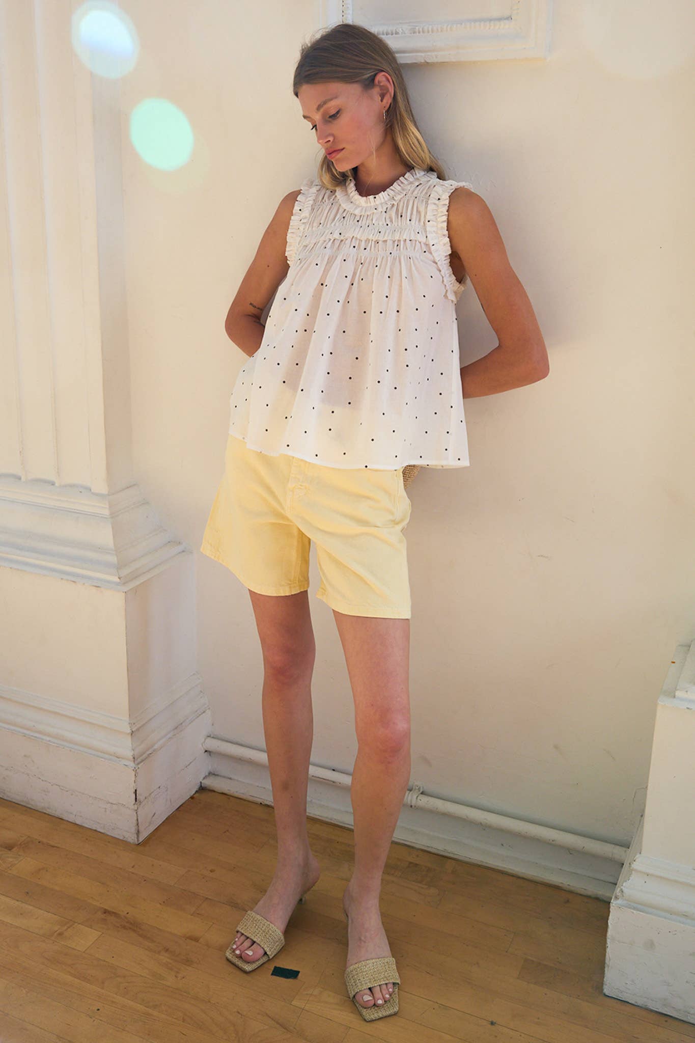 Polk Dot Smocked Top