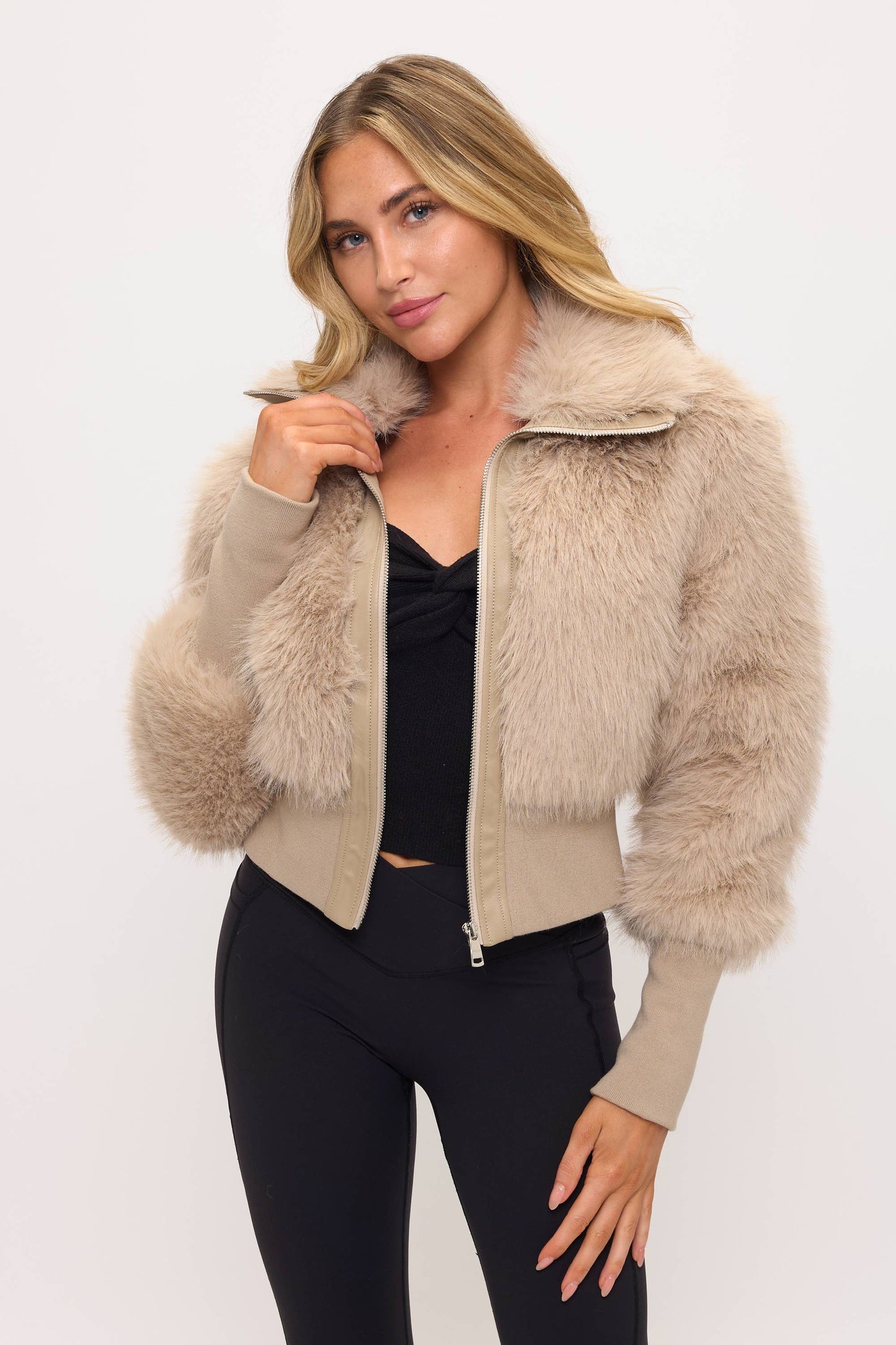 Faux Fur Moto Jacket