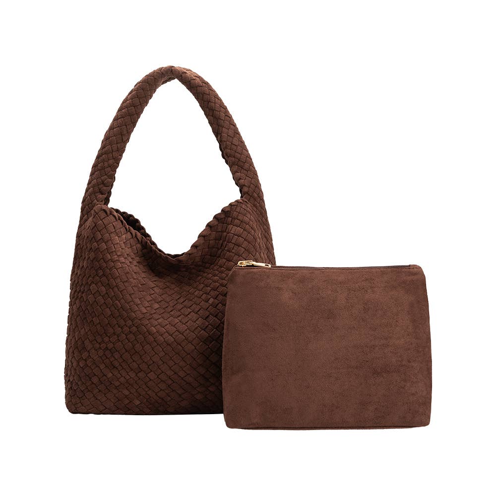 Johanna Tobacco Suede Shoulder Bag