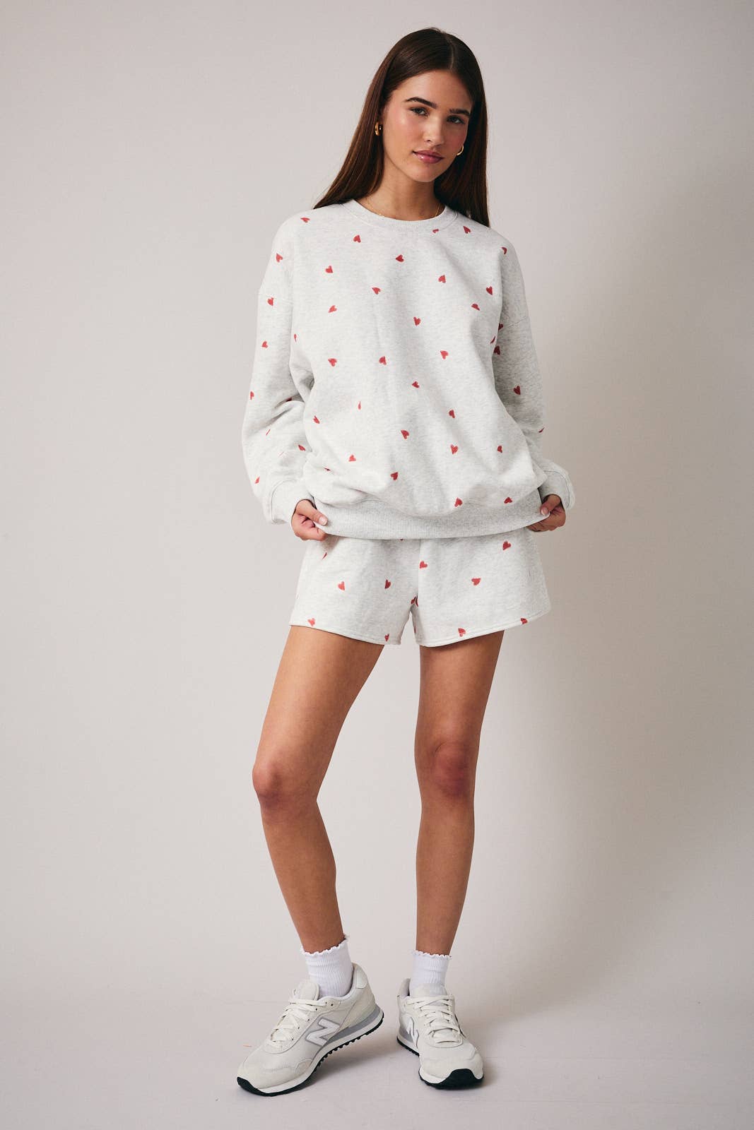 Heart Graphic Print Sweatshorts