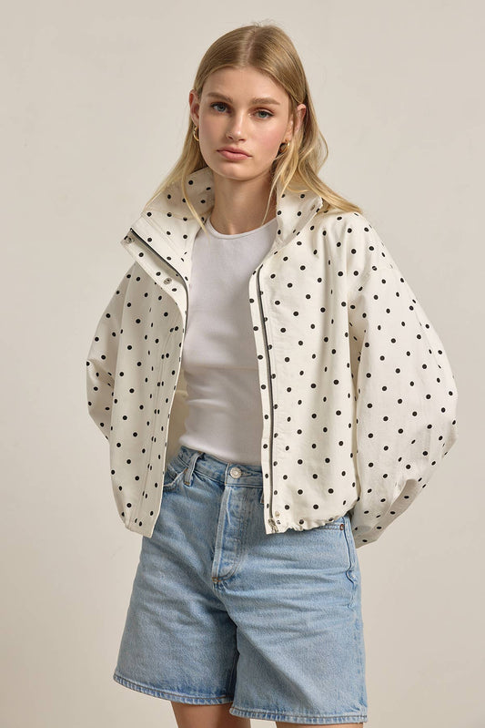 Polka Dot Bomber Jacket