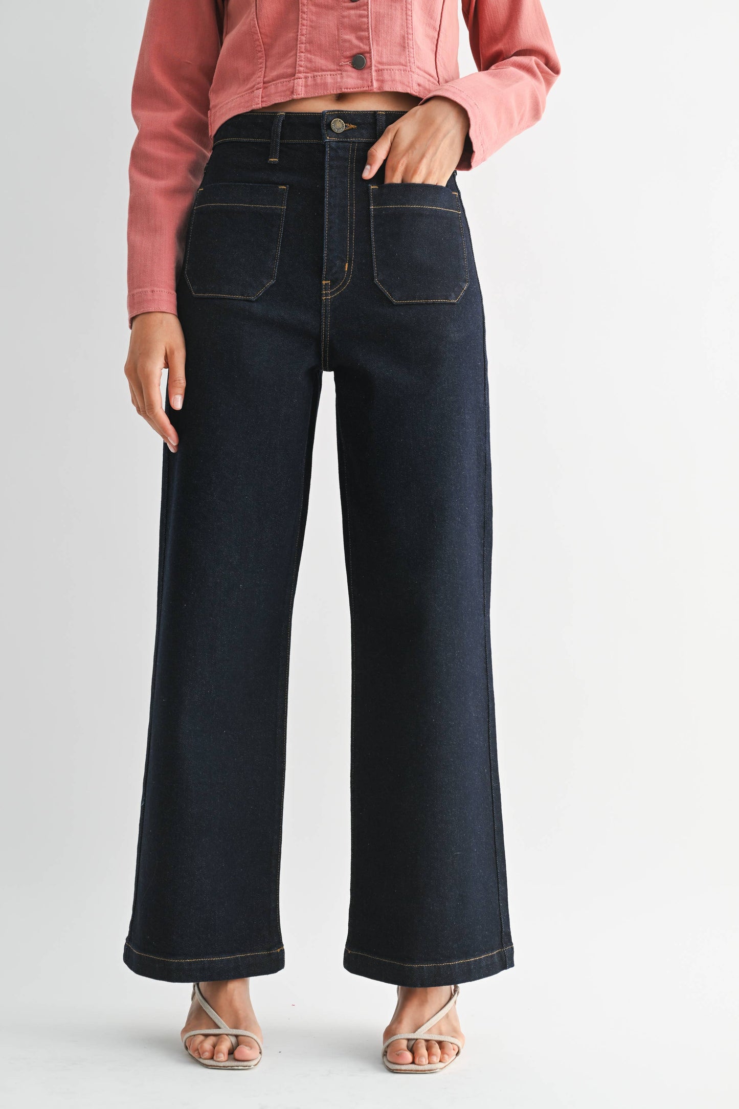 Sailor Pocket Wide Leg- Sup Dark Wash