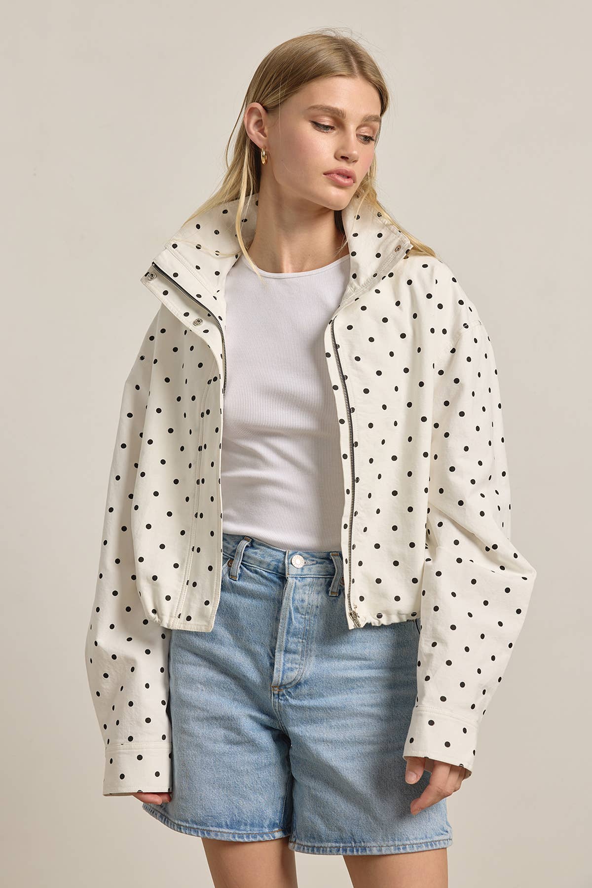 Polka Dot Bomber Jacket