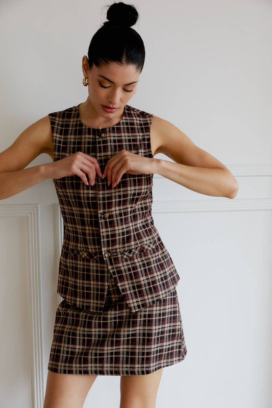 Sophia Plaid Skort