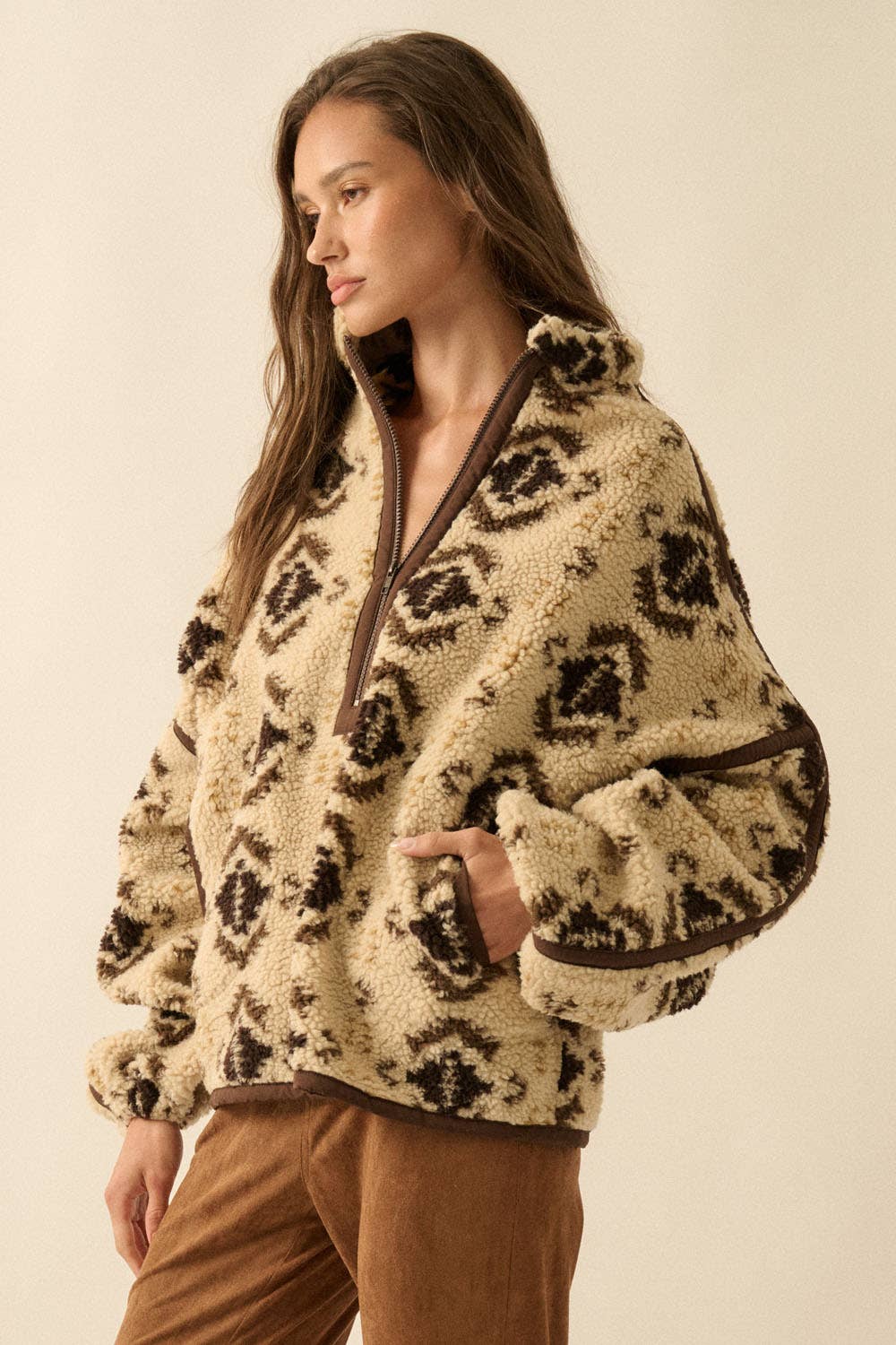 Geo-Print Sherpa Jacket