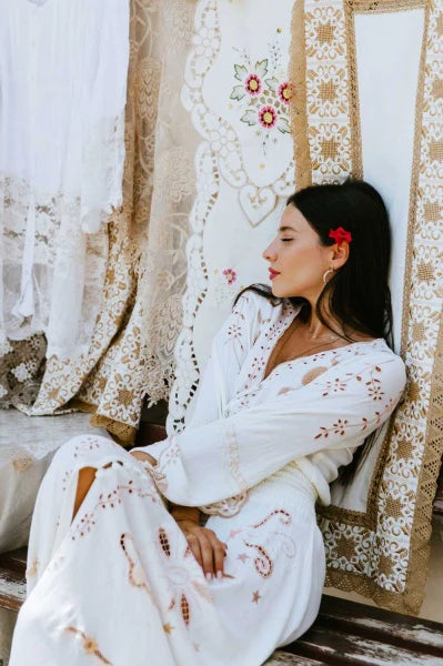 Angelina Maxi Dress Cream / XL