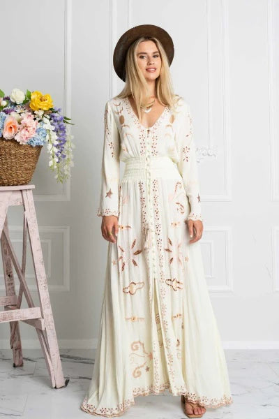 Angelina Maxi Dress Cream / S/M Angelina Maxi Dress Cream / S/M