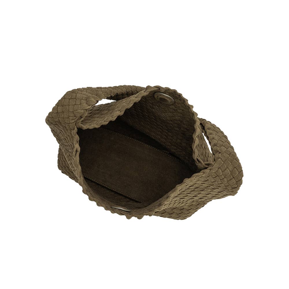 Johanna Pine Suede Shoulder Bag