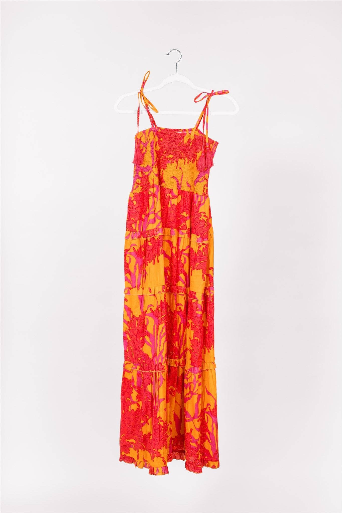 Dianora Maxi- Coral Orange Fuchsia