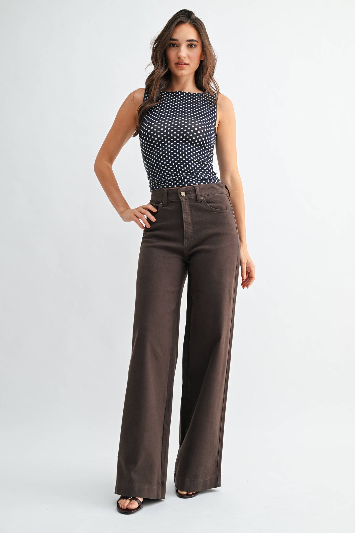 Ines High Rise Full Length Wide Leg