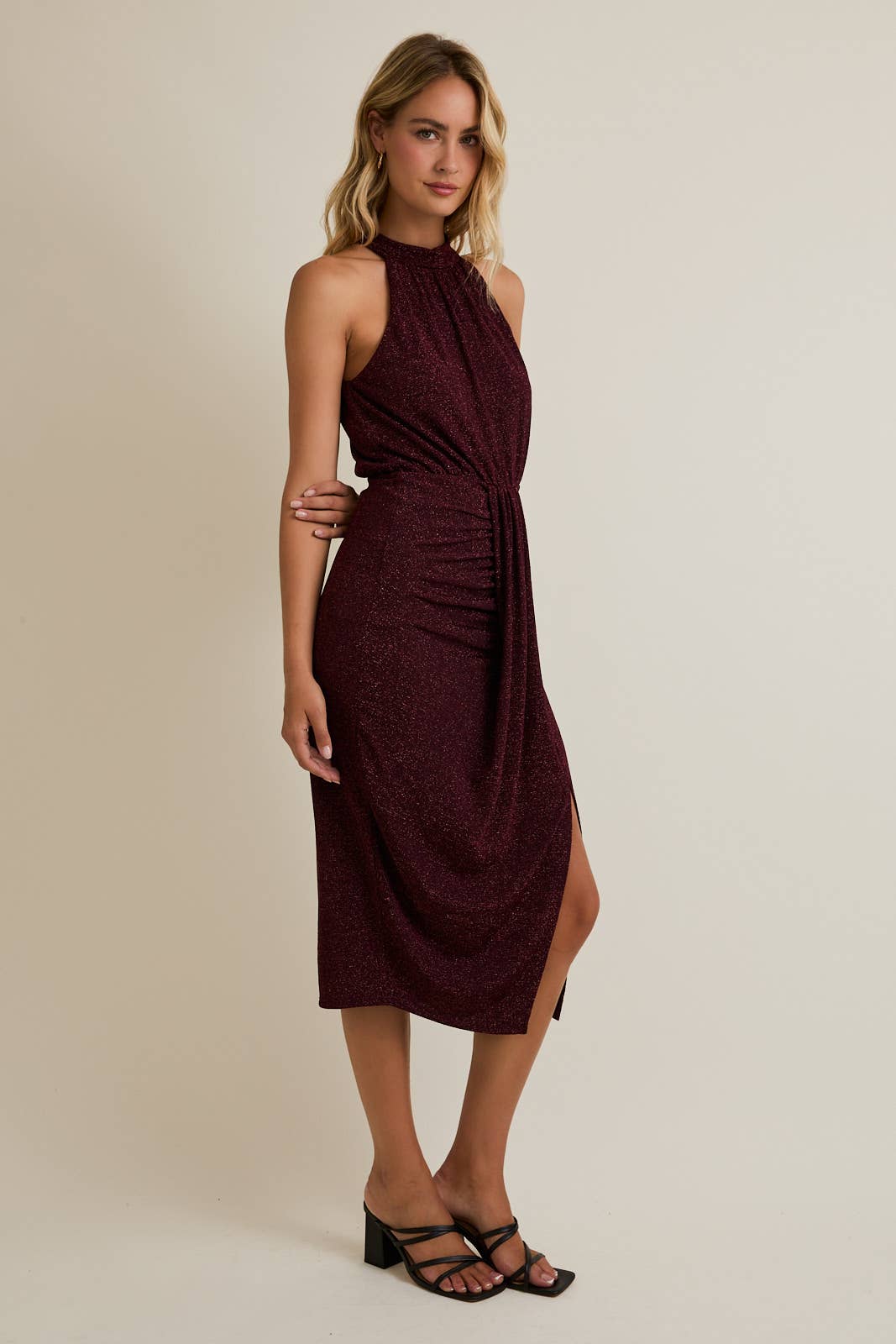 Halter Neck Shimmer Dress