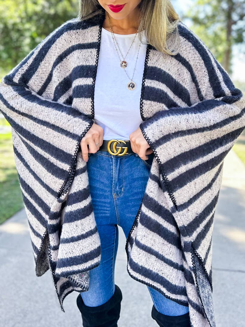 Kelli Stripe Knitted Ruana