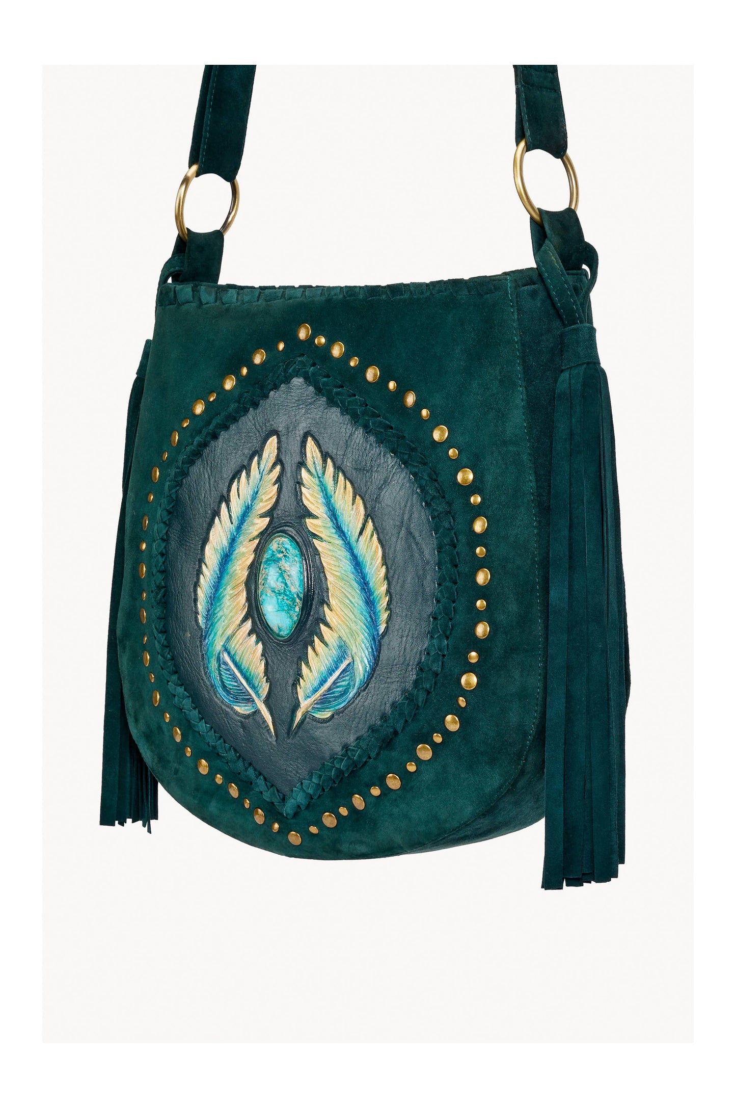 Mini Angel Feather Pouch Bag Jade Green