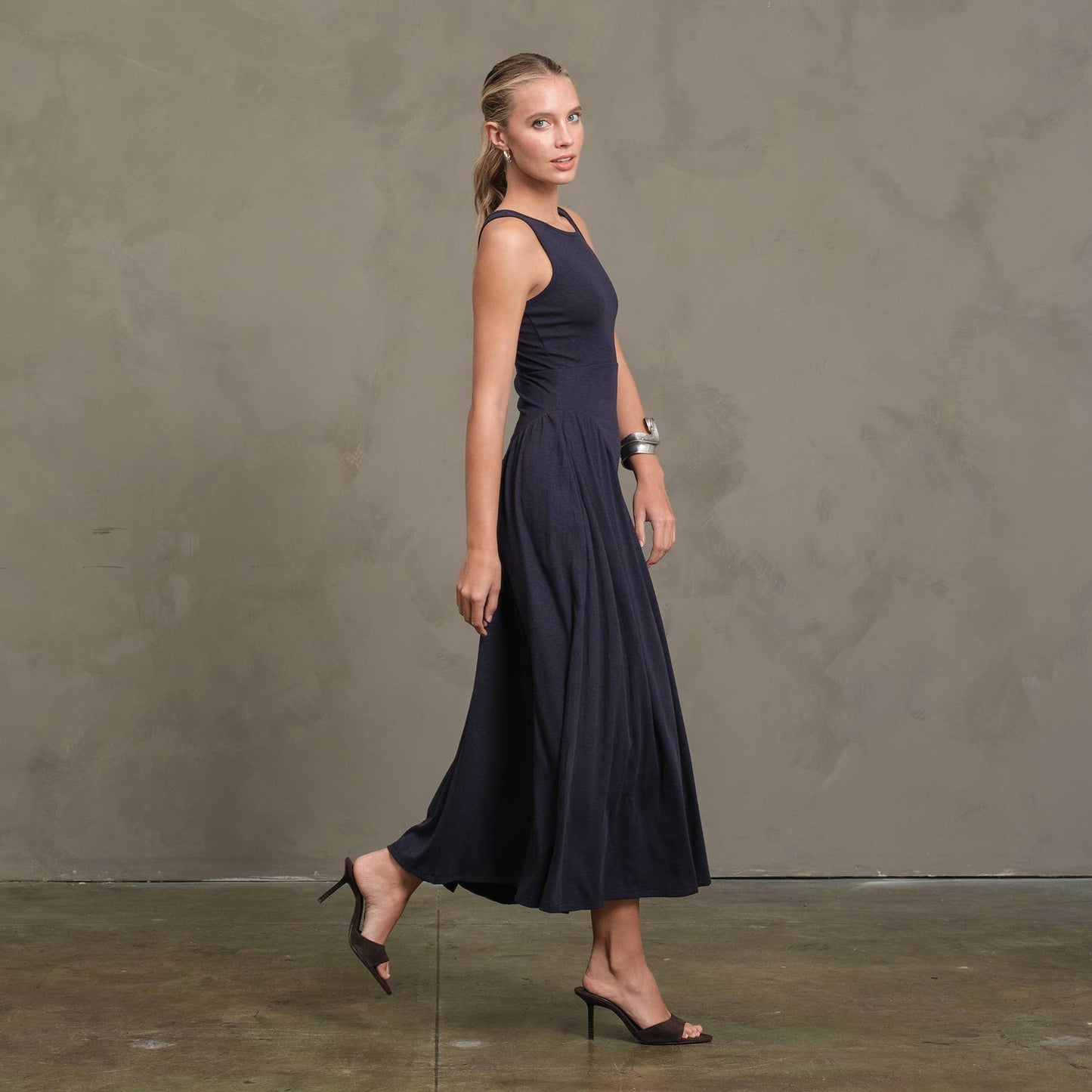 Soft Drape Jersey Midi Dress
